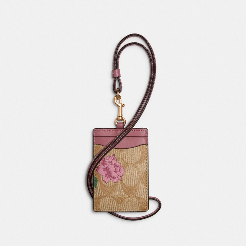 Id Lanyard In Signature Canvas With Prairie Rose Print