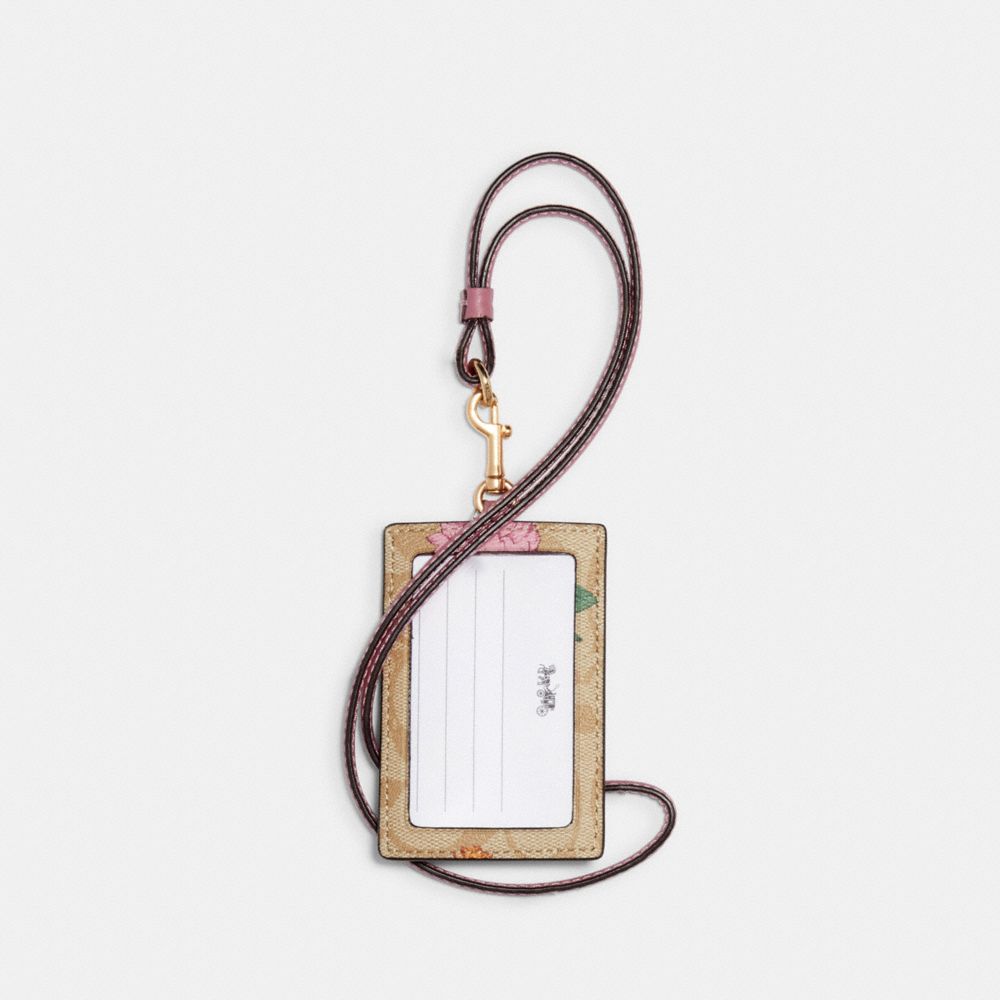 Cordon porte-clés en toile signature avec imprimé Rose Prairie