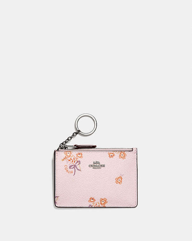 COACH®: Mini Skinny Id Case With Floral Bow Print
