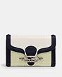 COACH®,JADE MEDIUM ENVELOPE WALLET IN COLORBLOCK,Leather,Silver/Chalk Pale Green Multi,Front View