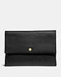COACH®,ENVELOPE POUCH,Leather,Light Gold/Black,Front View