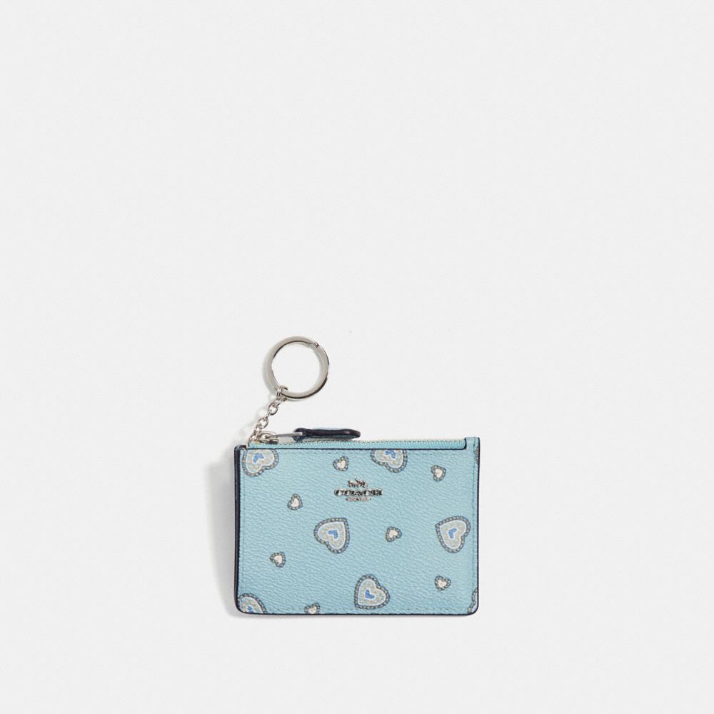 ★Coach★ Small House Around Card Case with Heart Print COACH® | Essential Small Zip Around Card Case With Quilting