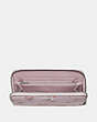 COACH®,ACCORDION ZIP WALLET WITH FLORAL BOW PRINT,pvc,Silver/Ice Pink Floral Bow,Inside View,Top View