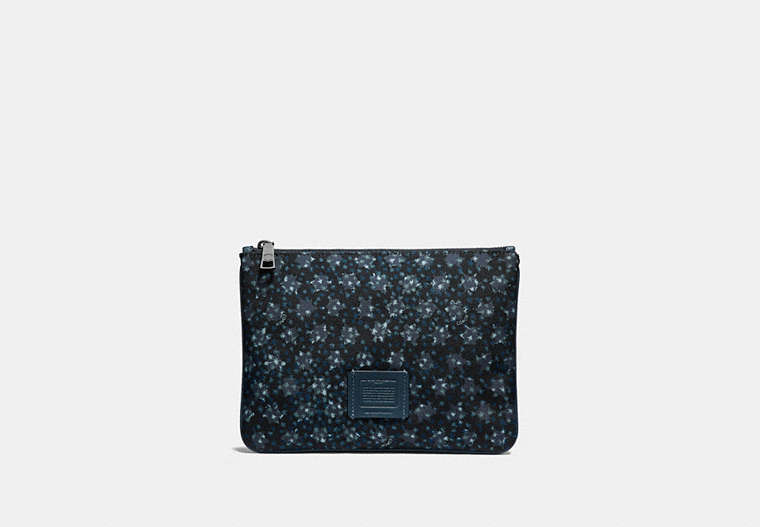 COACH®,MULTIFUNCTIONAL POUCH WITH OMBRE STAR PRINT,Leather,Black/Navy,Front View