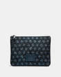 COACH®,MULTIFUNCTIONAL POUCH WITH OMBRE STAR PRINT,Leather,Black/Navy,Front View