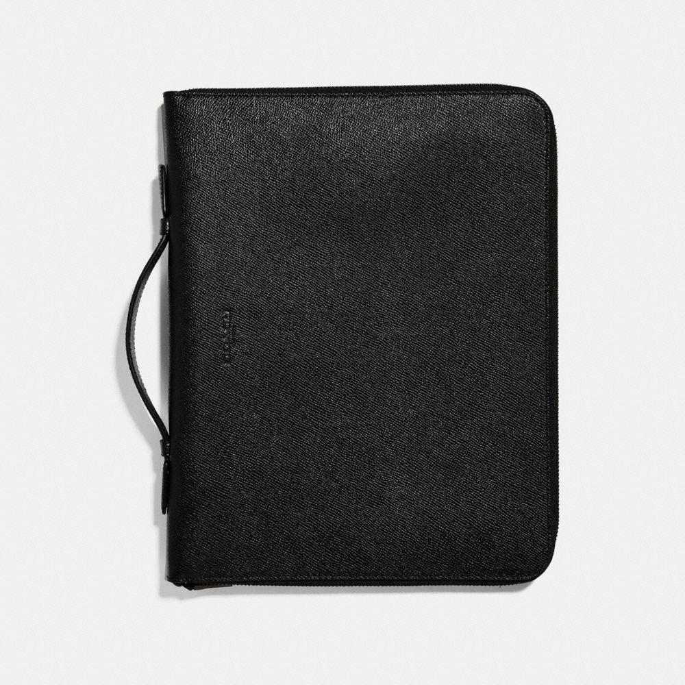 COACH®,BUSINESS PORTFOLIO,Leather,Black,Front View