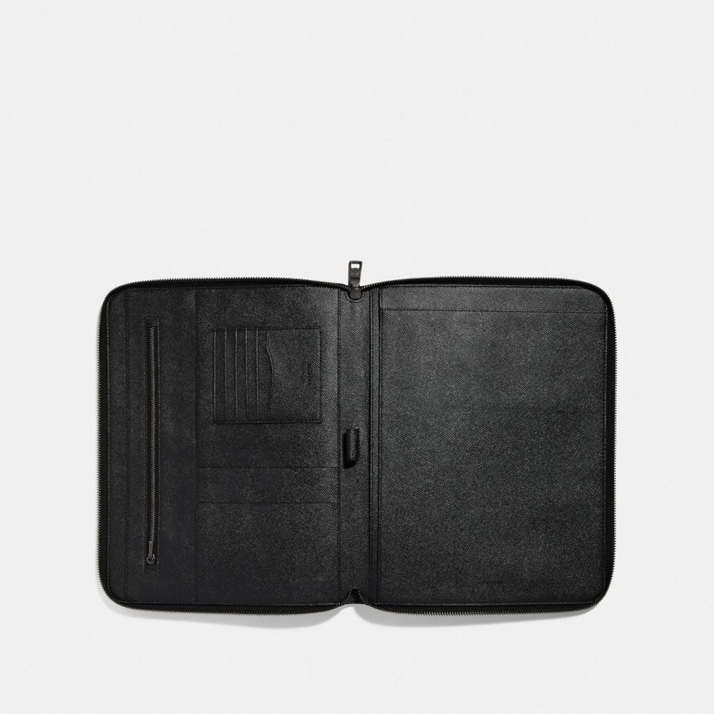 Light Khaki Leather Zipper Around Business Portfolio Cover for 