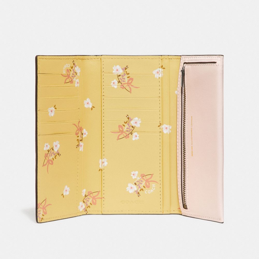 Portefeuille mince à trois volets en colorblock