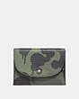 COACH®,SNAP CARD CASE WITH CAMO PRINT,Leather,SURPLUS,Front View