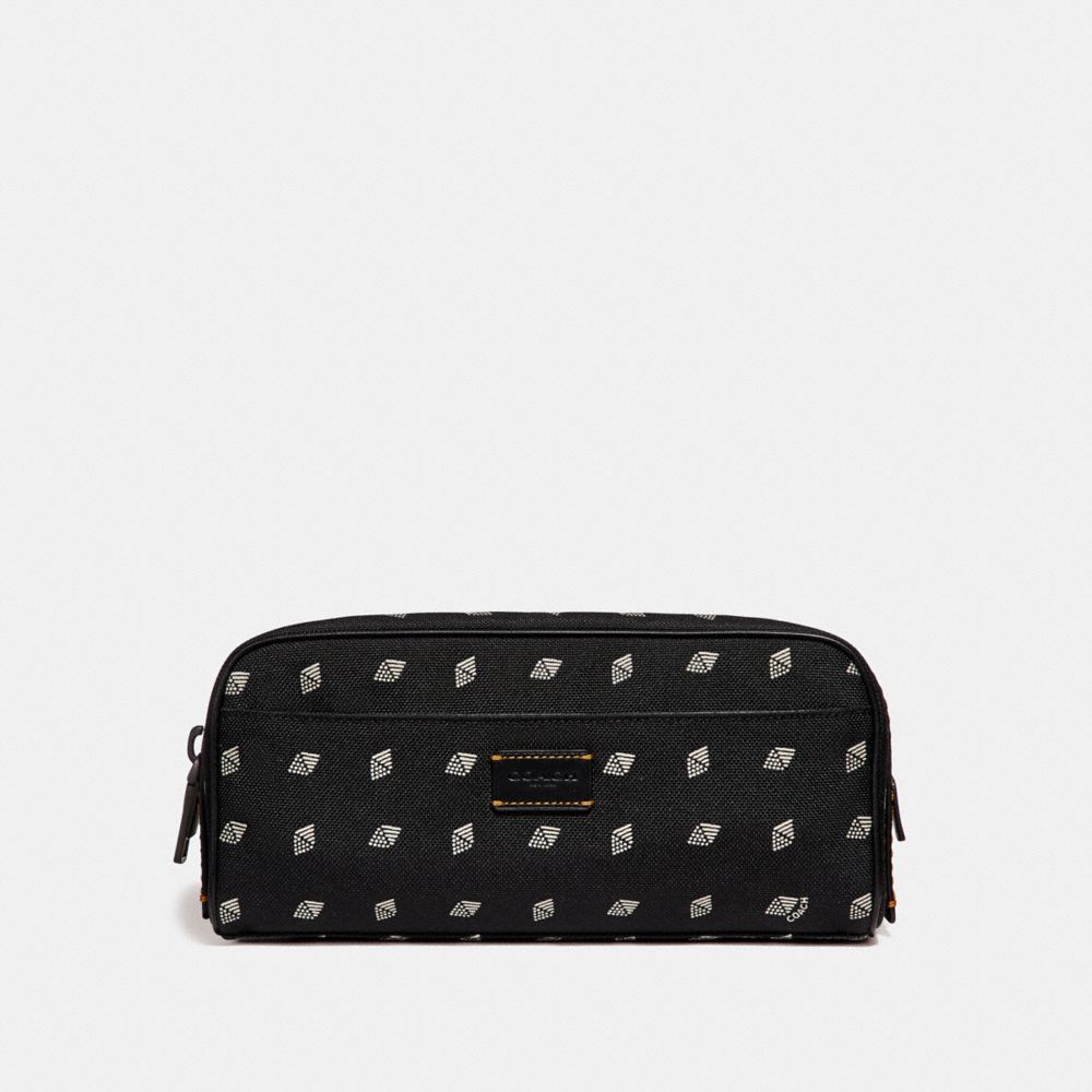 Dopp Kit With Dot Diamond Print