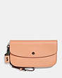 COACH®,LARGE CLUTCH WITH FLORAL BOW PRINT INTERIOR,Leather,Black Copper/Dark Blush Multi,Front View