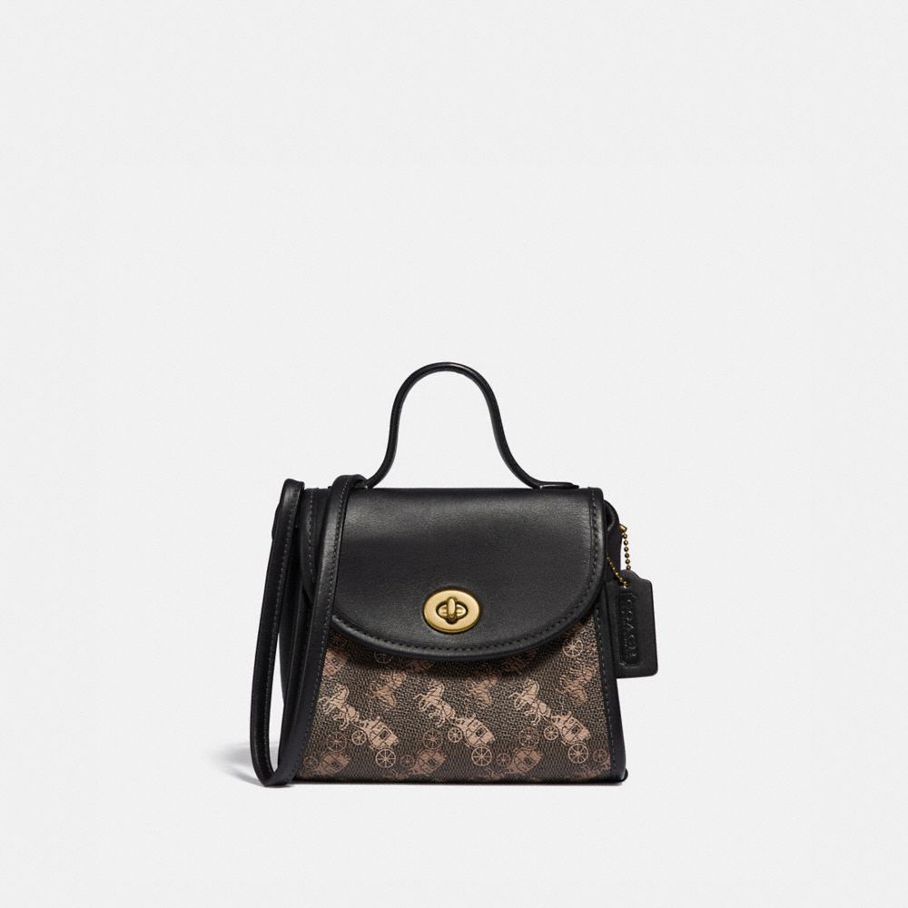 Black coach bag online with horse and carriage