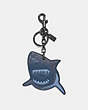 COACH®,SHARKY BAG CHARM,Leather,Black/Multi,Front View