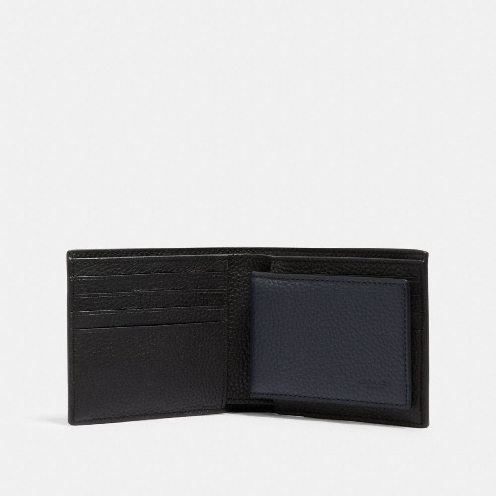COACH Leather Bi Fold Wallet & Removable Card Case