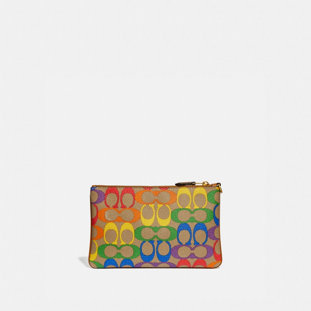 Small wristlet in rainbow signature canvas new arrivals