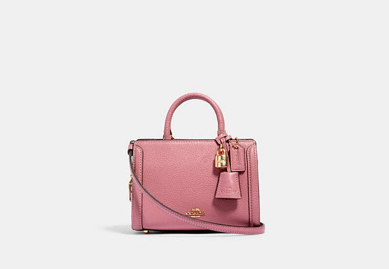 COACH®,MICRO ZOE CROSSBODY,Leather,Gold/ROSE,Front View