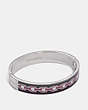 COACH®,SIGNATURE CHAIN HINGED BANGLE,Metal,Silver/PLUM MULTI,Front View
