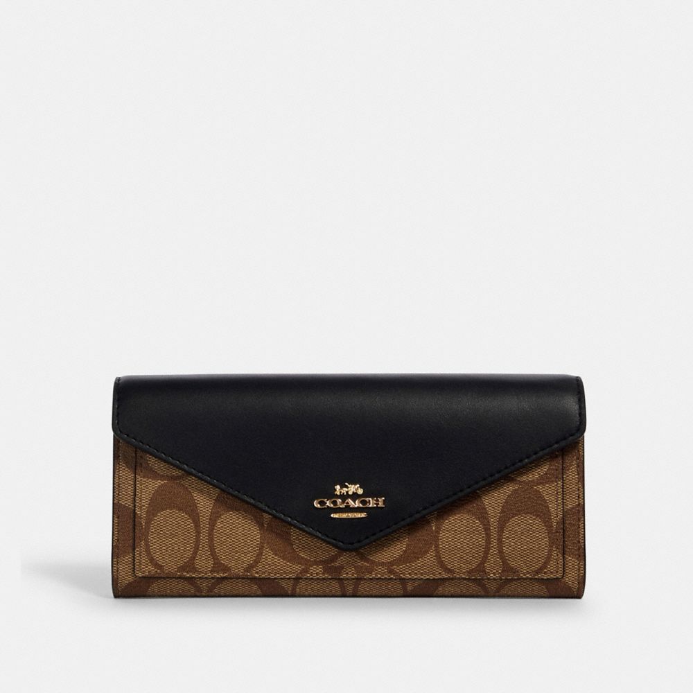 COACH®,Slim Envelope Wallet In Signature Canvas,,Front View