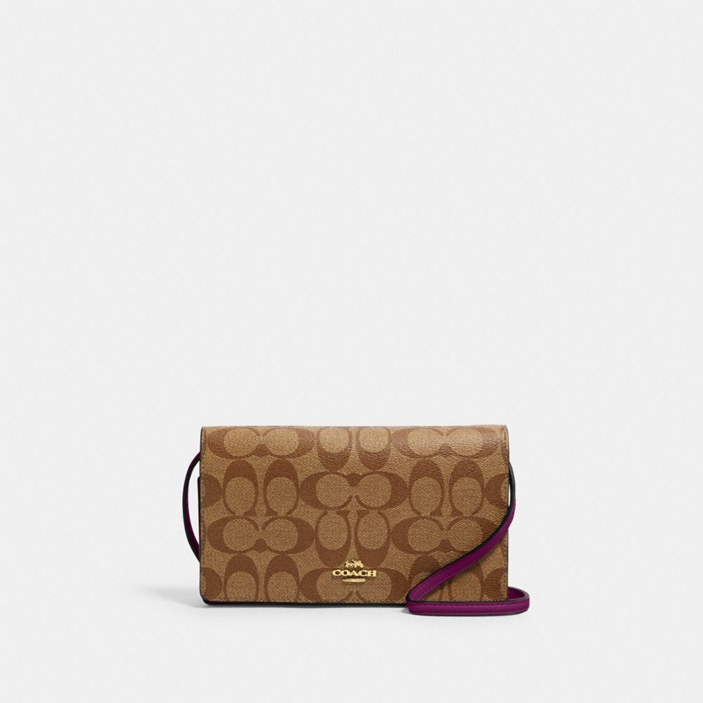 Anna foldover crossbody online clutch coach