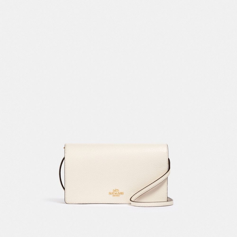 Coach foldover crossbody clutch in polished pebble leather hot sale