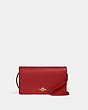 COACH®,ANNA FOLDOVER CLUTCH CROSSBODY,Pebbled Leather,Medium,Anniversary,Gold/1941 Red,Front View