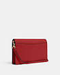 COACH®,ANNA FOLDOVER CLUTCH CROSSBODY,Pebbled Leather,Medium,Anniversary,Gold/1941 Red,Angle View