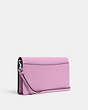 COACH®,ANNA FOLDOVER CLUTCH CROSSBODY,Pebbled Leather,Medium,Anniversary,Silver/Violet Orchid,Angle View