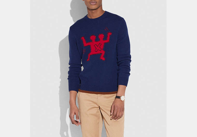 COACH®,COACH X KEITH HARING SWEATER,Other,NAVY,Front View