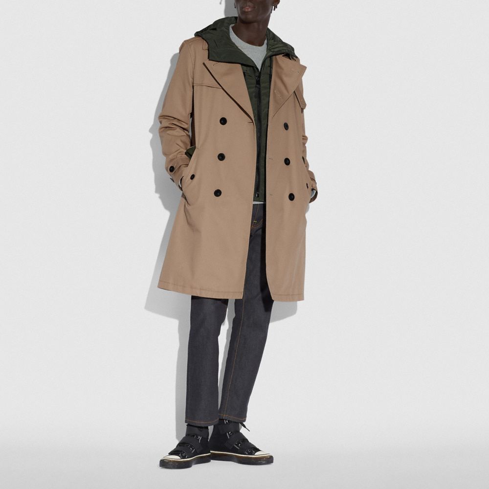 COACH®,UTILITY TRENCH,Polyester,KHAKI/OLIVE,Scale View