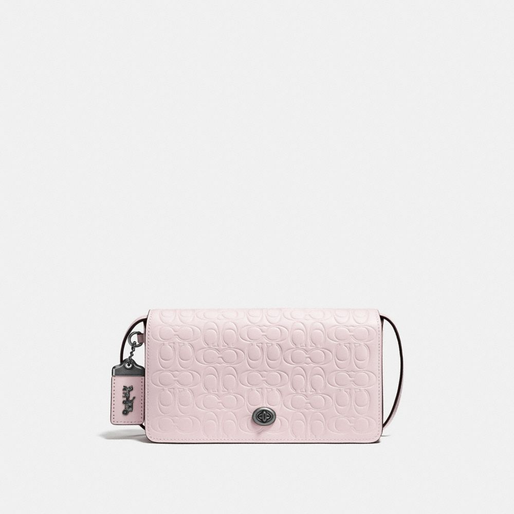 Dinky In Signature Leather With Floral Bow Print Interior COACH