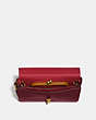 COACH®,DINKY IN SIGNATURE LEATHER,Leather,Mini,Brass/Bordeaux,Inside View,Top View