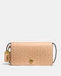 COACH®,DINKY IN SIGNATURE LEATHER,Leather,Mini,Brass/Beechwood,Front View