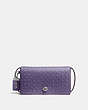 COACH®,DINKY IN SIGNATURE LEATHER,Leather,Mini,Silver/Dusty Lavender,Front View