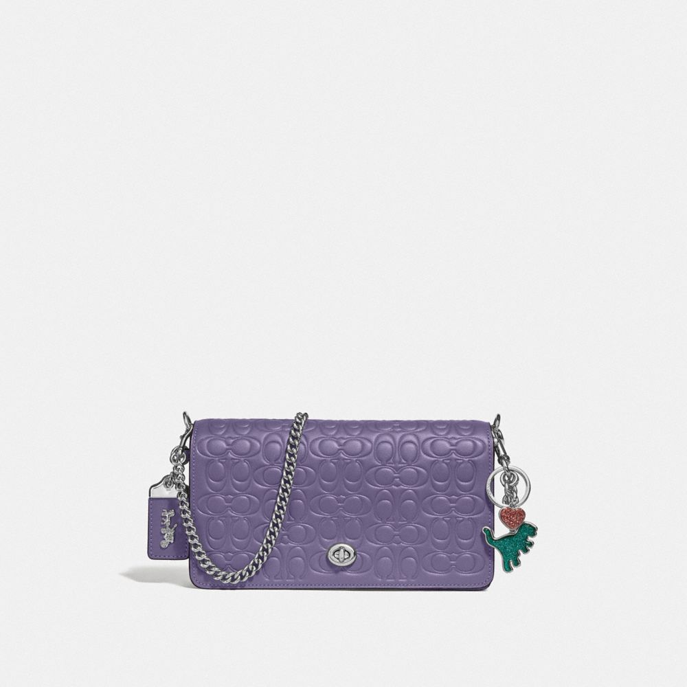 COACH®,Dinky In Signature Leather,,Angle View