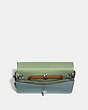 COACH®,DINKY IN SIGNATURE LEATHER,Leather,Mini,Silver/Sage,Inside View,Top View