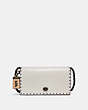 COACH®,DINKY WITH RIVETS AND SNAKESKIN DETAIL,Leather,Black Copper/Chalk,Front View