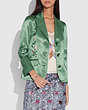 COACH®,SATIN TAILORED JACKET,Satin,Dusty Green,Front View