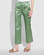 COACH®,SATIN TAILORED TROUSERS,Satin,Dusty Green,Scale View