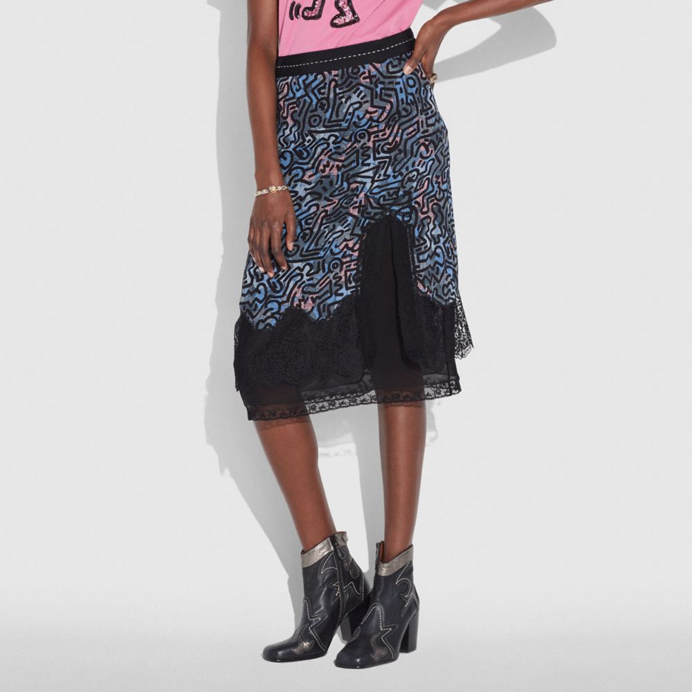 Coach X Keith Haring Long Crochet Skirt