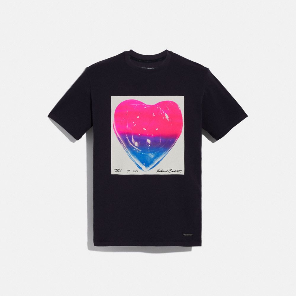 Coach X Richard Bernstein Pink And Blue Jello Heart T Shirt