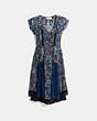 COACH®,COACH X KEITH HARING FRILLED DRESS,Mixed Material,Dark Blue,Scale View