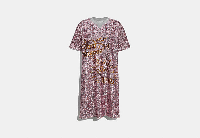 COACH®,COACH X KEITH HARING EMBELLISHED DRESS,Mixed Material,Multi,Front View