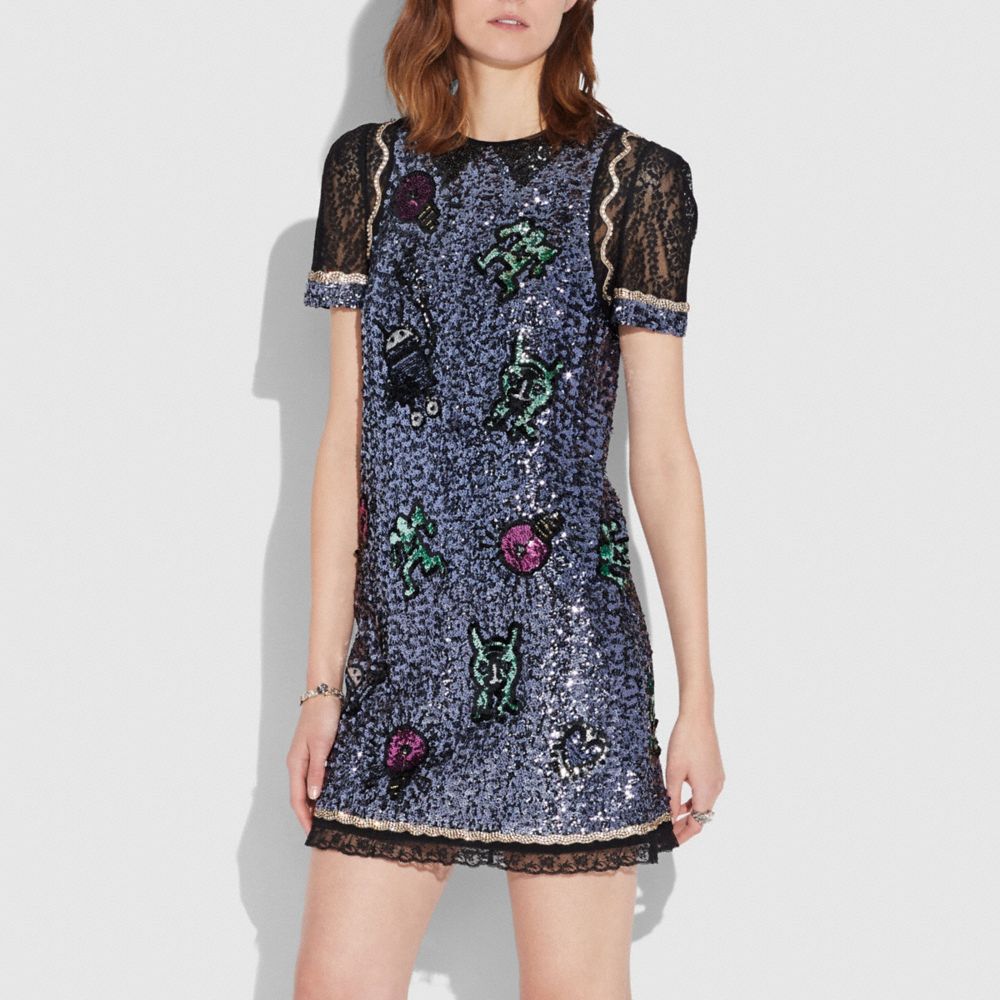 Coach X Keith Haring Embellished Shift Dress