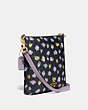COACH®,CARGO CROSSBODY WITH VINTAGE ROSE PRINT,n/a,Small,Brass/Midnight Navy,Angle View