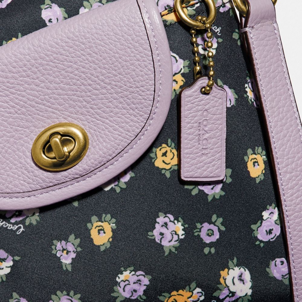 Cargo crossbody with vintage rose print interior sale