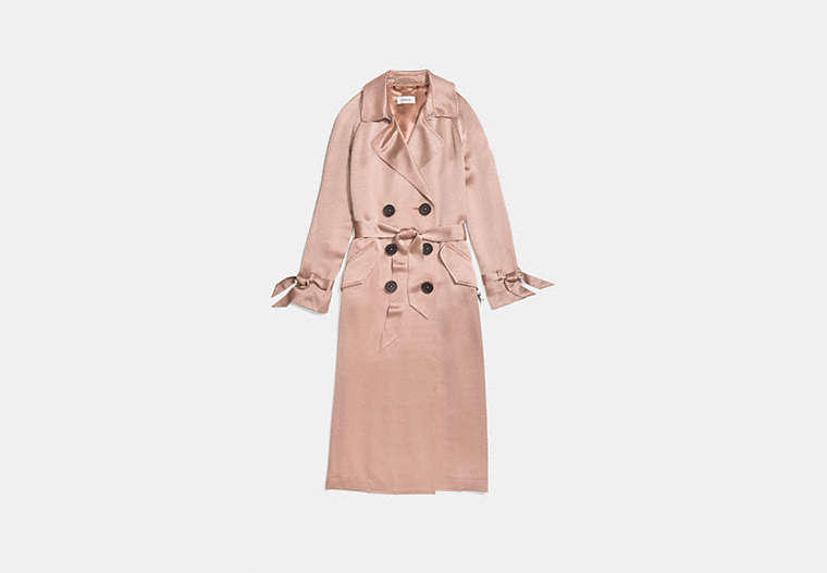 COACH®,SOFT TRENCH,Polyester,PINK,Front View image number 0