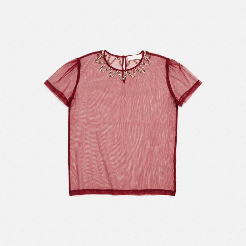 Embellished Tulle T Shirt
