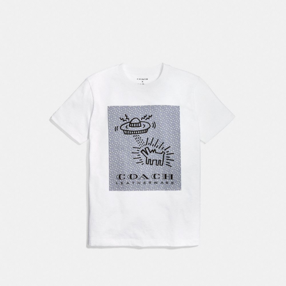 COACH®,COACH X KEITH HARING T-SHIRT,cotton,Optic White,Scale View