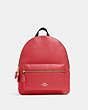 COACH®,MEDIUM CHARLIE BACKPACK,Leather,Medium,Gold/Poppy,Front View