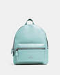 COACH®,MEDIUM CHARLIE BACKPACK,Leather,Medium,Silver/SEAFOAM,Front View